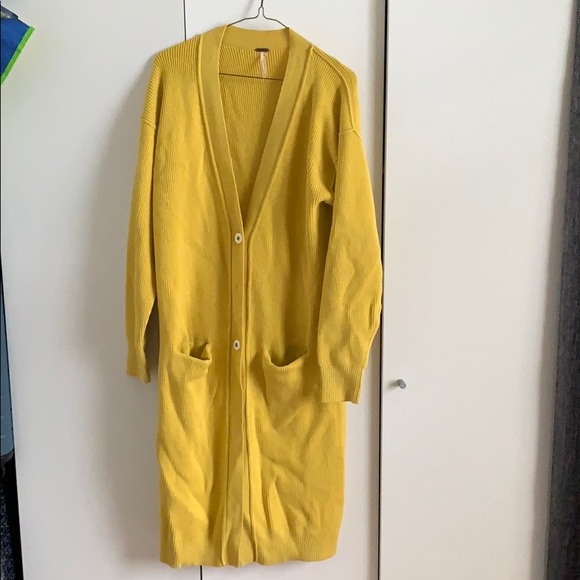 Long lovely Free People yellow Cardigan. - Picture 2 of 3